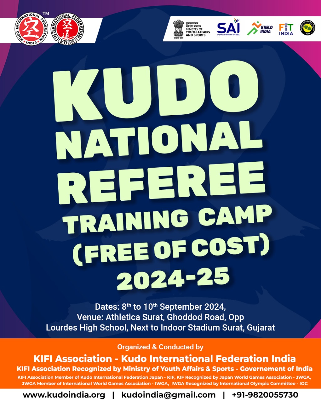 KUDO NATIONAL REFEREE TRAINING CAMP (FREE OF COST)